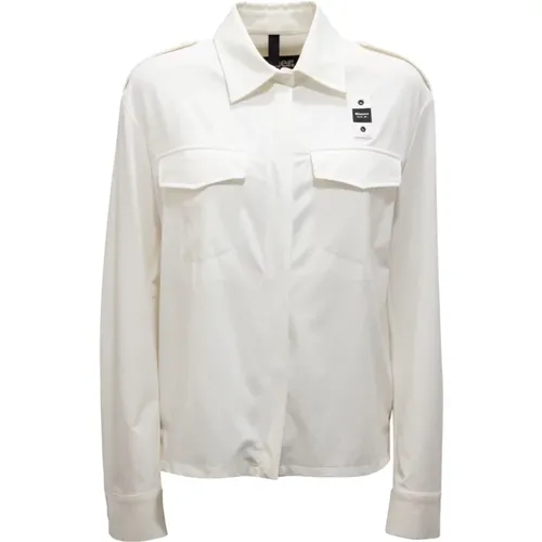 Light Jackets, female, , Size: L Giubbotto Camicia Sfoderato - Blauer - Modalova