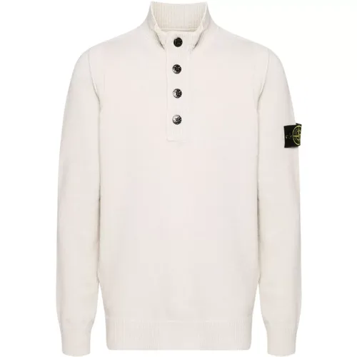 Off- Strickpullover mit Kompassabzeichen , Herren, Größe: M - Stone Island - Modalova