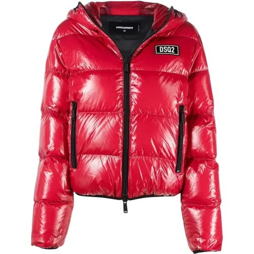 Down Jacket Face Hood Puffer , female, Sizes: M - Dsquared2 - Modalova