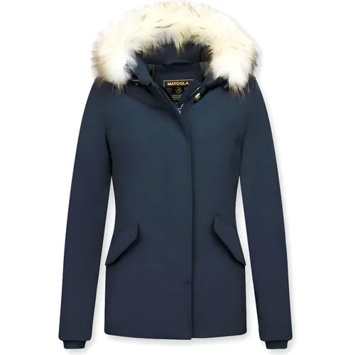 Damen Exklusiver Trendiger Pelzmantel - Wooly Jacke Kurz - 5897B , Damen, Größe: M - Matogla - Modalova