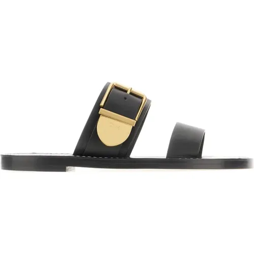 Sliders, female, , Size: 6 US Rebecca Flat Sandals - Chloé - Modalova