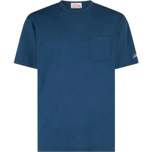 Linen T-shirt , male, Sizes: S, L, M, XL, 2XL - MC2 Saint Barth - Modalova
