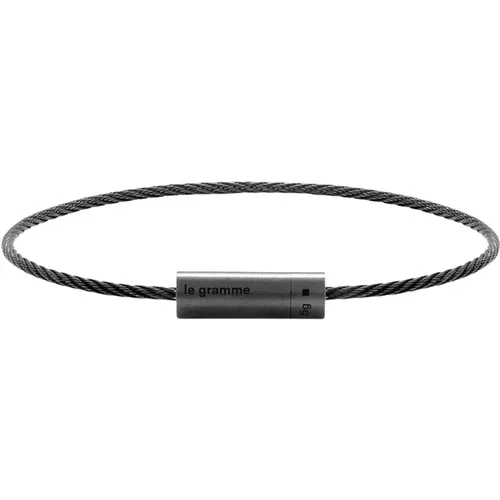 Le 5g Cable Bracelet in Brusched Ceramic , male, Sizes: ONE SIZE - Le Gramme - Modalova