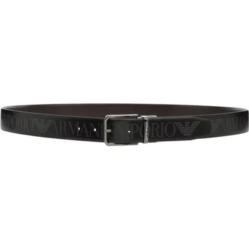 Belts, male, , Size: ONE SIZE Logo Buckle Reversible Belt - Emporio Armani - Modalova