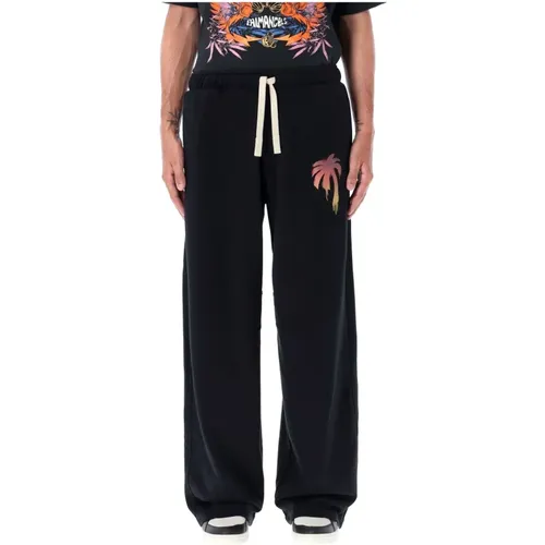 Loose Sweatpants with Spray Palm Tree Graphic , male, Sizes: S - Palm Angels - Modalova