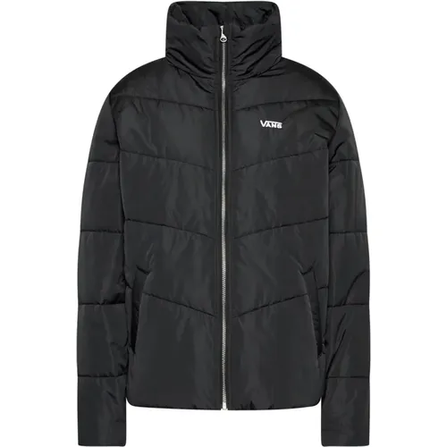 Schwarze Steppjacke mit hohem Kragen , Damen, Größe: M - Vans - Modalova