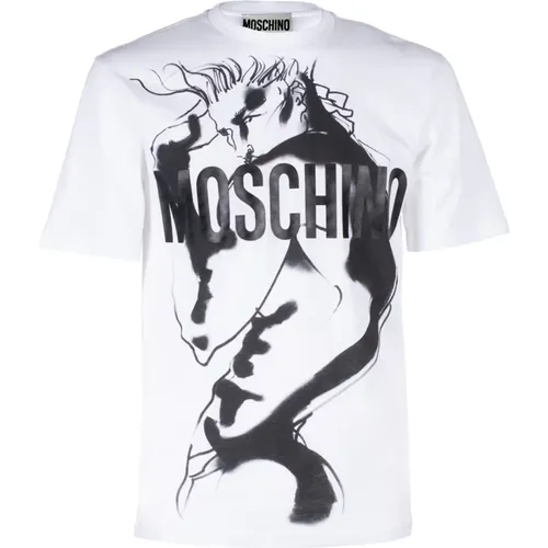 Viramontes B/W T-Shirt , male, Sizes: XL - Moschino - Modalova