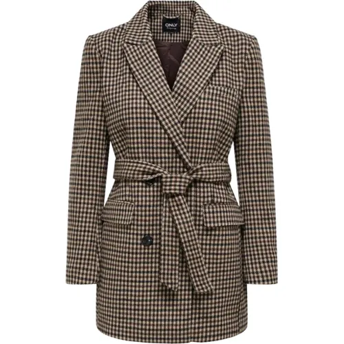 Dallas Check Blazer Coat , female, Sizes: L, M - Only - Modalova