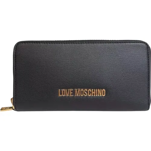 Wallets & Cardholders, female, , Size: ONE SIZE Synthetic Leather Wallet with Zip - Love Moschino - Modalova