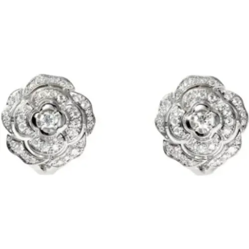 Pre-owned Jewellery, female, , Size: ONE SIZE Pre-owned White Gold earrings - Chanel Vintage - Modalova