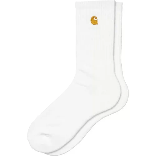 Weiße Chase Socks mit Gold Logo - Carhartt WIP - Modalova