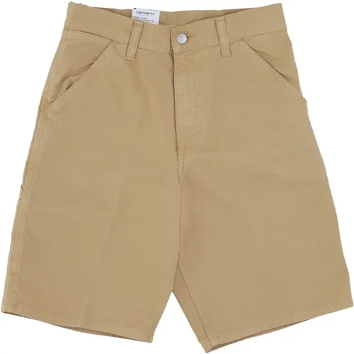 Casual Shorts, male, , Size: W33 Bourbon Garment Dyed Work Shorts - Carhartt WIP - Modalova