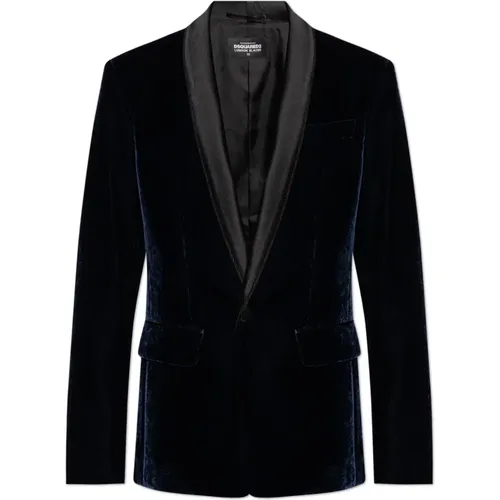 Blazers, male, , Size: L Velvet blazer - Dsquared2 - Modalova