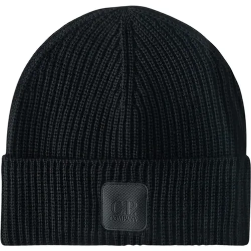 Extrafine Wool Ribbed Beanie Hat , unisex, Sizes: ONE SIZE - C.P. Company - Modalova