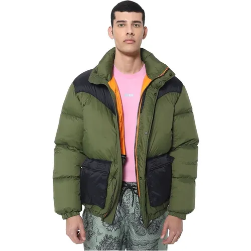 Nylon Bomberjacke mit Daunenfllung , Herren, Größe: M - MSGM - Modalova