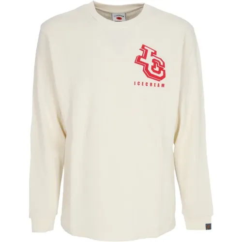 Long Sleeve Tops, male, , Size: XL Waffle Long Sleeve Tee Off White - Icecream - Modalova