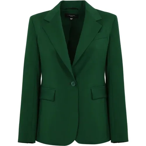 Blazers, female, , Size: 2XS Wool Jacket with Lapel - Max Mara Weekend - Modalova