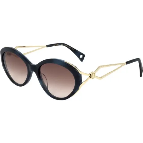 Sunglasses, female, , Size: 57 MM and Black Acetate Sunglasses - Lanvin - Modalova