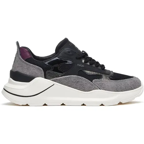 Grey Sneakers with Suede and Technical Fabric , male, Sizes: 6 UK - D.a.t.e. - Modalova