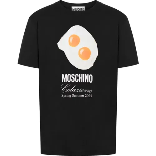 T-Shirts, male, , Size: XL Breakfast Print Crew Neck T-shirt - Moschino - Modalova