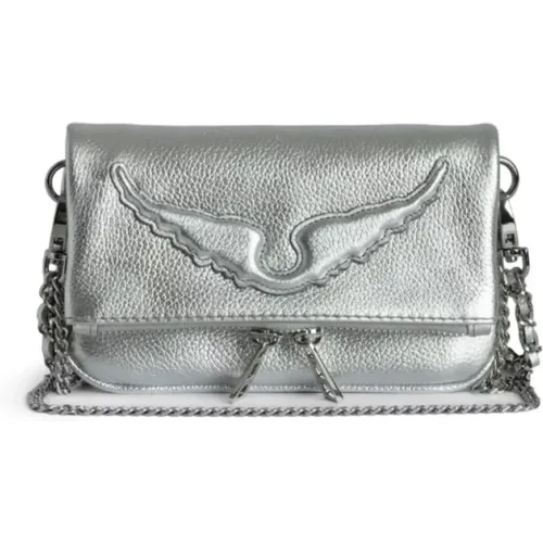 Shoulder Bags, female, , Size: ONE SIZE Silver Rock Nano Wings Bag - Zadig & Voltaire - Modalova