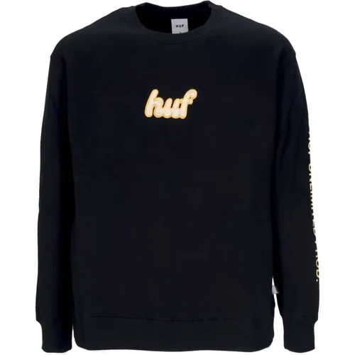 Sweatshirts, male, , Size: M Italicized Crewneck Sweatshirt - HUF - Modalova