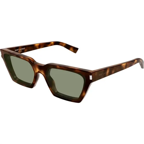 Ikonoische Sonnenbrille,CALISTA Sunglasses Dark Havana/Grey - Saint Laurent - Modalova
