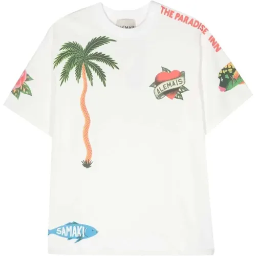 Tropical Paradise Cotton T-shirt , female, Sizes: 2XS - Alemais - Modalova