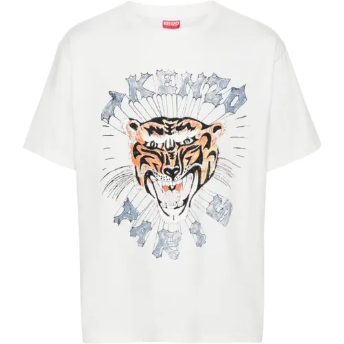 Signatur Tiger Head T-Shirts und Polos , Herren, Größe: L - Kenzo - Modalova