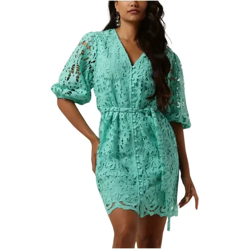 Grünes Mini Kleid Leora Stil , Damen, Größe: L - Freebird - Modalova