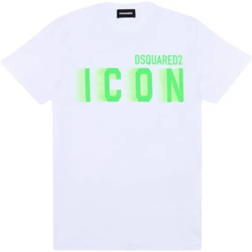 Fluoreszierendes Logo-T-Shirt , Herren, Größe: S - Dsquared2 - Modalova
