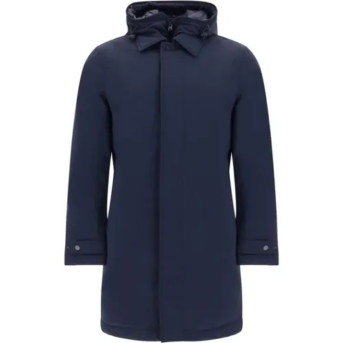 Parkas, male, , Size: XL Quilted Carcoat Down Jacket - Woolrich - Modalova