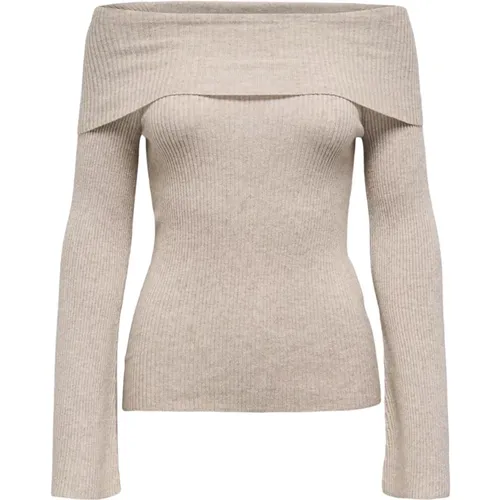 Schulterfreier Strickpullover , Damen, Größe: M - Only - Modalova