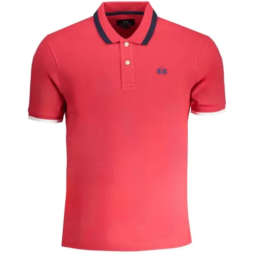 Rotes Baumwoll-Poloshirt mit kurzen Ärmeln , Herren, Größe: M - LA MARTINA - Modalova