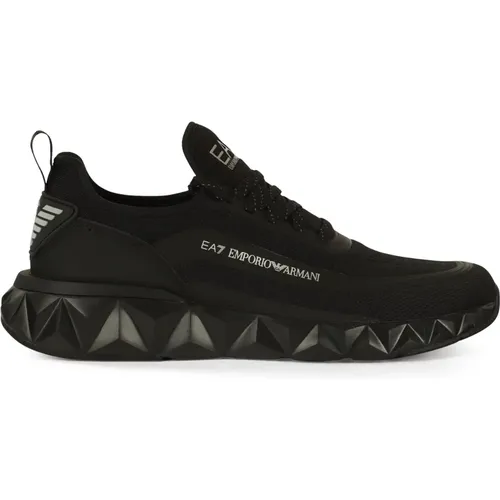 Fabric and Eco-Leather Training Sneakers , male, Sizes: 8 1/2 UK - Emporio Armani EA7 - Modalova