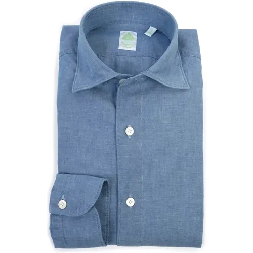 Tokyo Line Chambray Denim Hemd , Herren, Größe: XL - Finamore - Modalova