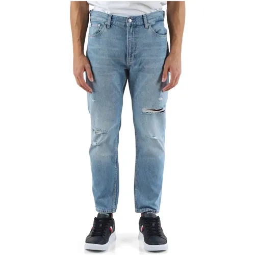 Dad Fit Cropped Jeans Fünf Taschen , Herren, Größe: W33 - Calvin Klein Jeans - Modalova