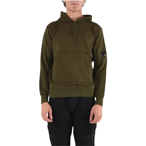 Lens Cotton Hoodie with Front Pocket , male, Sizes: S, L - C.P. Company - Modalova