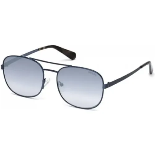 Stilvolle Blaue Verspiegelte Sonnenbrille , unisex, Größe: 56 MM - Guess - Modalova