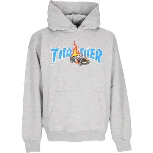 Hoodies, male, , Size: L Grey Cop Car Hoodie Long-Sleeved Sweatshirt - Thrasher - Modalova