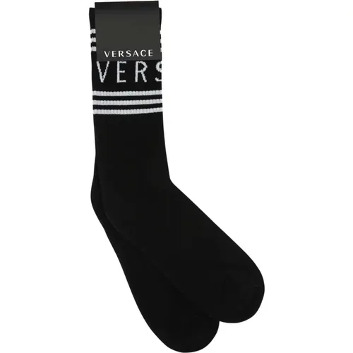 Dehnbare Baumwollmischung Socken , Herren, Größe: S - Versace - Modalova