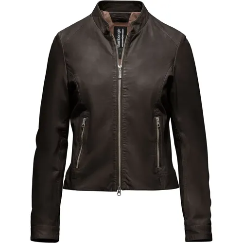 Naty Leather Jacket , female, Sizes: 3XL, 2XL - BomBoogie - Modalova