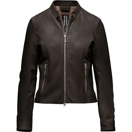 Naty Leather Jacket , female, Sizes: L, S - BomBoogie - Modalova