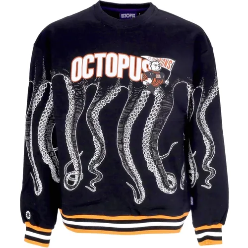 Sweatshirts, male, , Size: XL Black Lightweight Crewneck Sweatshirt - Octopus - Modalova