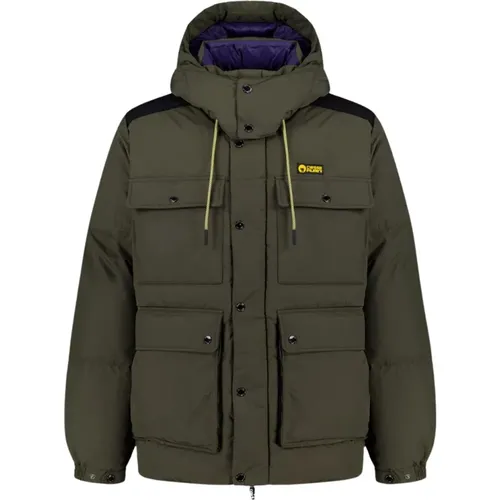 Alaska - Unisex Militärgrüne Daunenjacke 4 Taschen MIT Abnehmbarer Kapuze 100% - Ciesse Piumini - Modalova