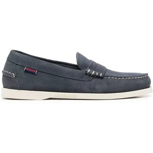 Navy Dan Boat Flesh Out , male, Sizes: 9 UK - Sebago - Modalova