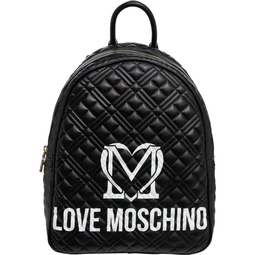 Multicolor Logo Rucksack mit Reißverschluss - Love Moschino - Modalova