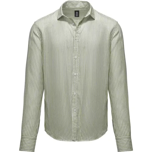 Striped linen/cotton shirt , male, Sizes: M, XL, 2XL, L, S, 3XL - BomBoogie - Modalova