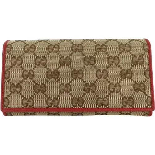 Pre-owned Wallets, female, , Size: ONE SIZE Pre-owned Canvas wallets - Gucci Vintage - Modalova