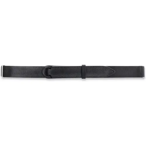 Belts, male, , Size: ONE SIZE Pebbled Leather Sliding Ring Belt - Orciani - Modalova